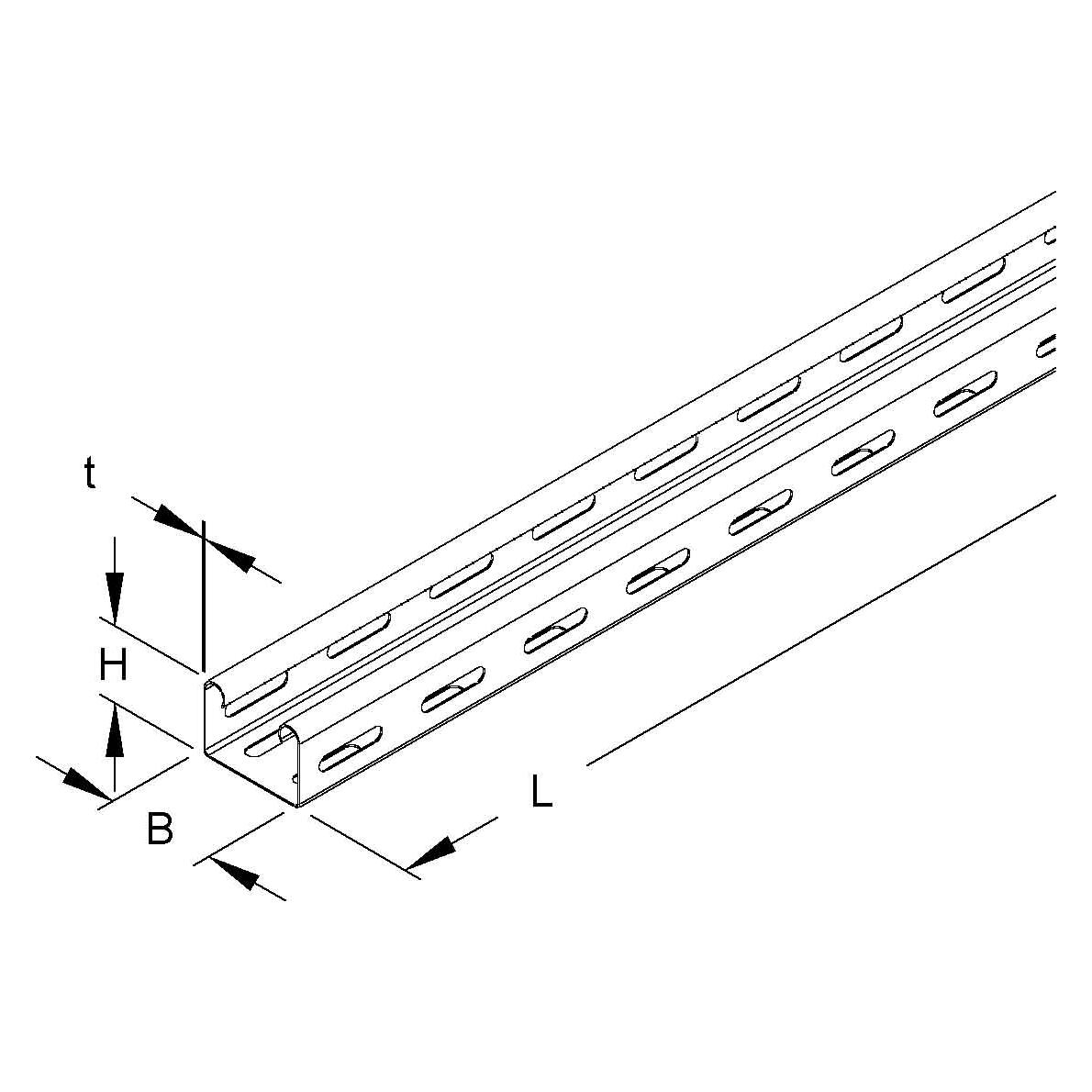 Niedax NIE RL35.050 Mini-Kabelrinne 35x50x3000mm T0,75mm gel.bandverz. (RL35.050)