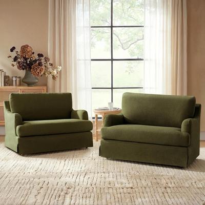 HULALA HOME Arum Farmhouse Slipcover Parsons Chair Set of 2