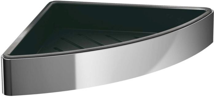 Emco Loft Eckschwammkorb 054500503 chrom/schwarz, Breite 179mm, mit Kunststoffeinsatz