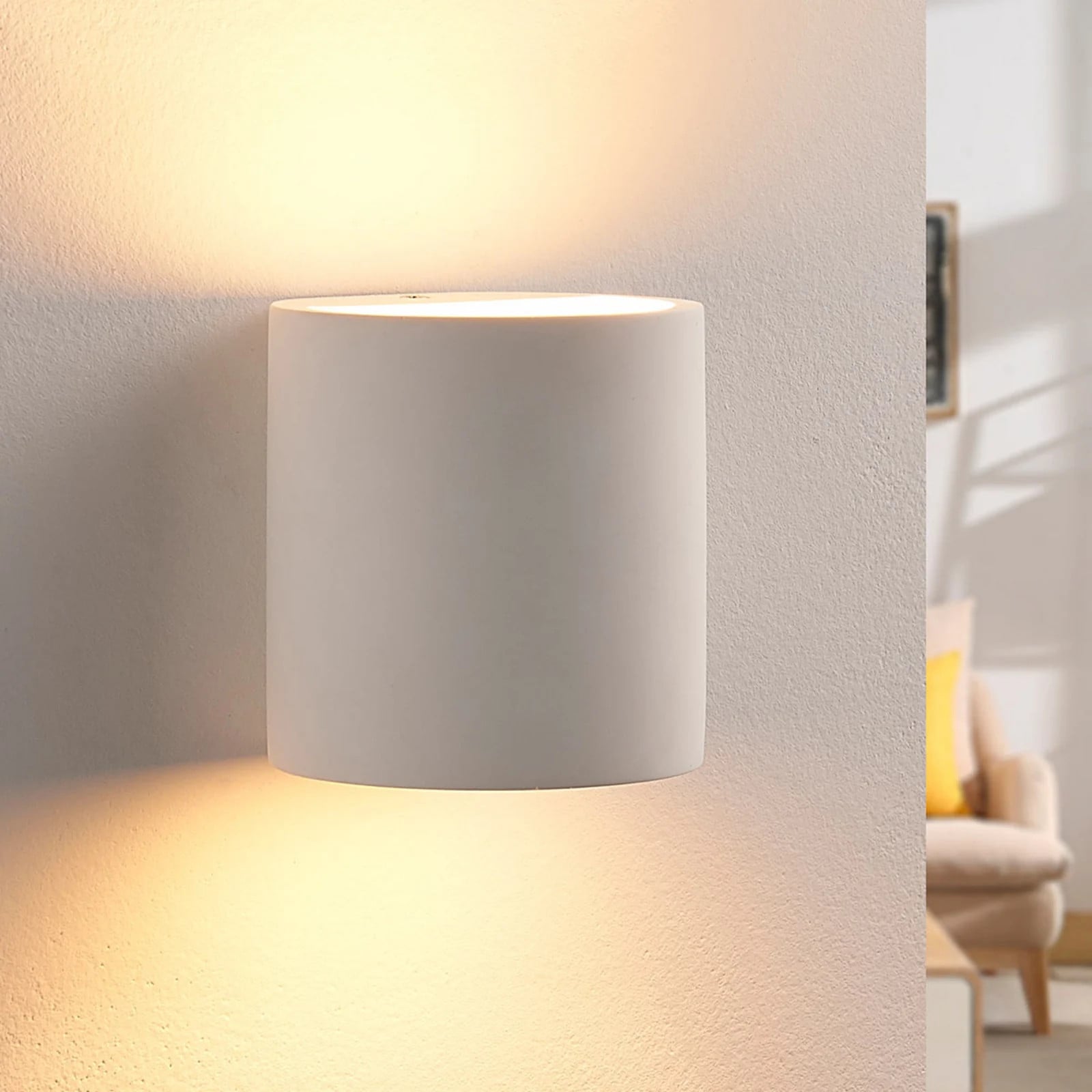 Lindby Krista Wandlamp - Wit - Keramiek - Modern - Dimbaar