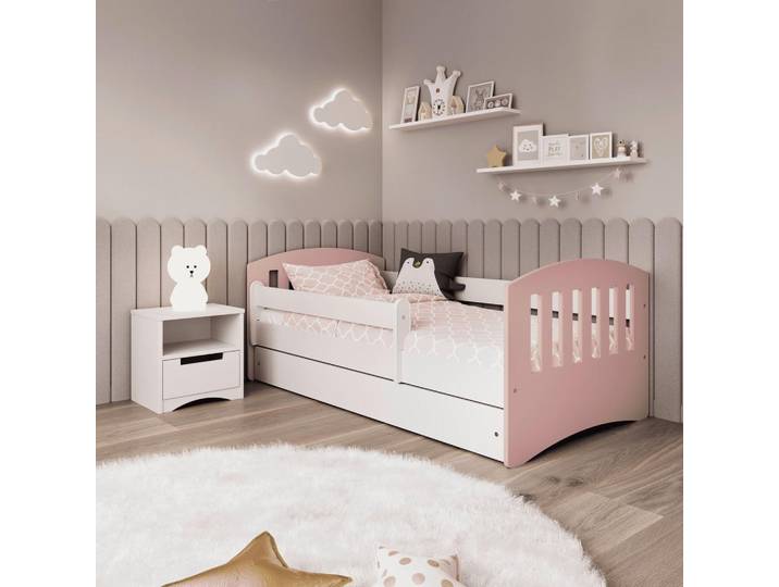 KINDER-/JUNIORBETT Classic Pink/Weiß 80x180cm