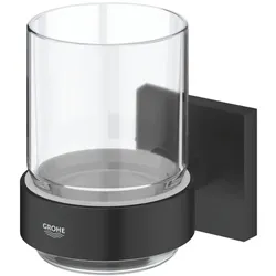 Grohe Start Cube Glas mit Halter 410972430 mattschwarz