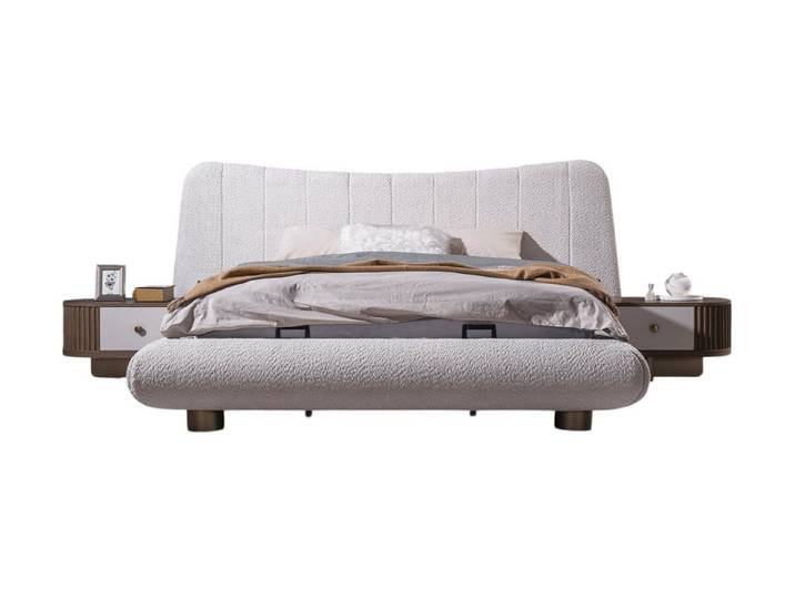 Villa Möbel Boxspringbett Rubato (Bett, Bett mit Kopfteil), Gepolstertes Kopfteil und weiche Rundungen