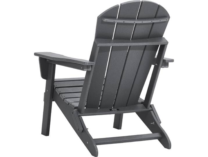 VEVOR Set Van 2 Adirondack Stoelen\, Tuinstoelen\, Ligstoelen\, Opvouwbaar Grijs