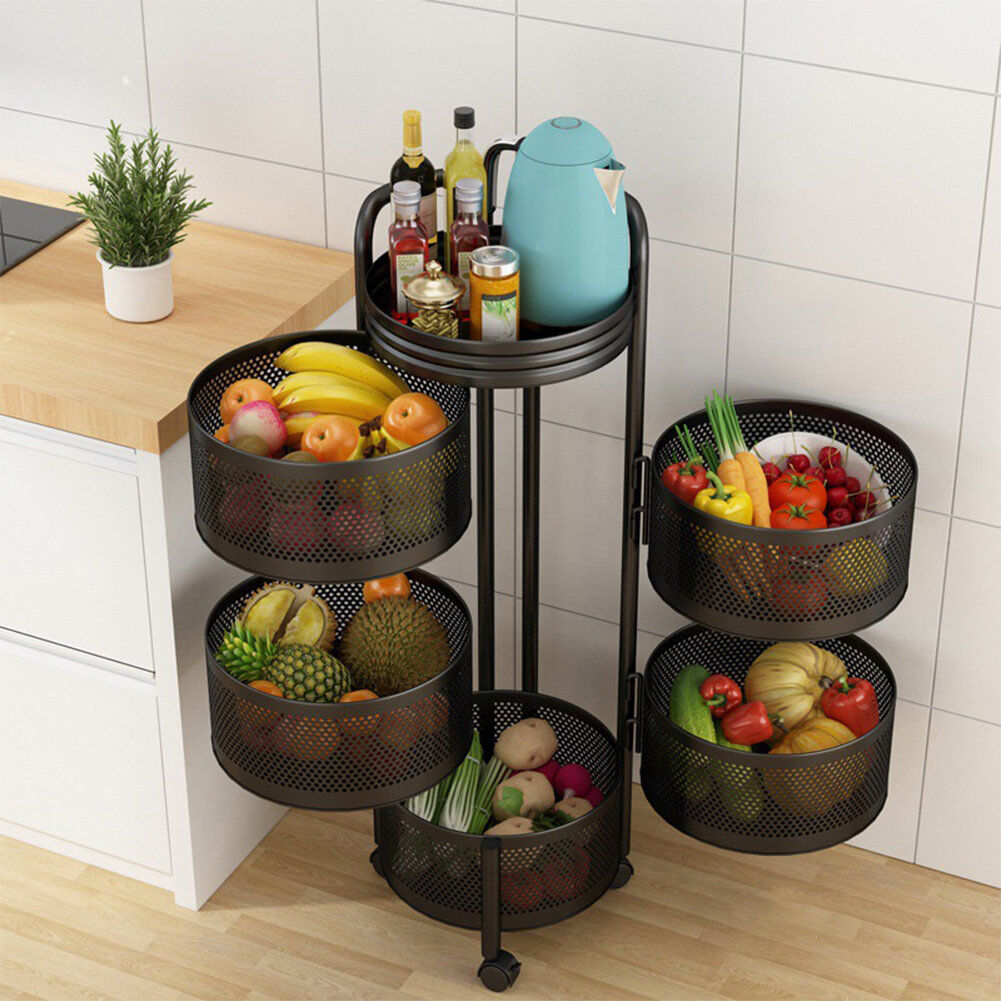 Rebrilliant 90 cm H x 30 cm W Utility Cart with Wheels Black 90cm H X 30cm W X 30cm D