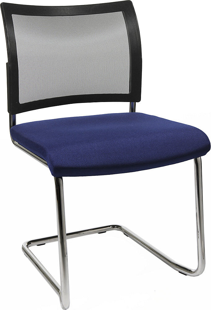Topstar Besucherstuhl, stapelbar, Freischwinger, Netz-Rückenlehne, VE 2 Stk, blau