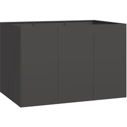 Helloshop26 - Eleganter Pflanzkübel für den Balkon 120 x 80 x 80 cm modernes Design offener Boden aus schwarzem kaltgewalztem Stahl