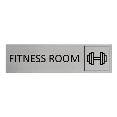 CombiCraft Aluminium Türschild Fitness Room 165x45mm mit 3M-Tape zur Befestigung, einfache Kennzeichnung von Räumen und Bereichen