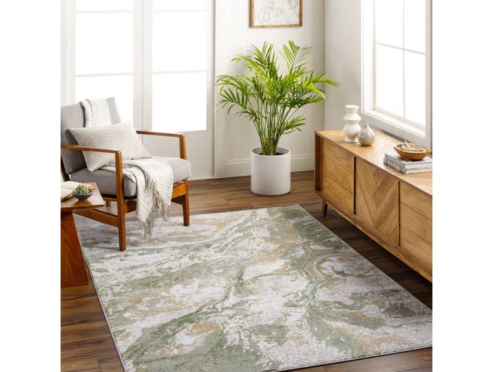 Tapis abstrait moderne vert 200x275