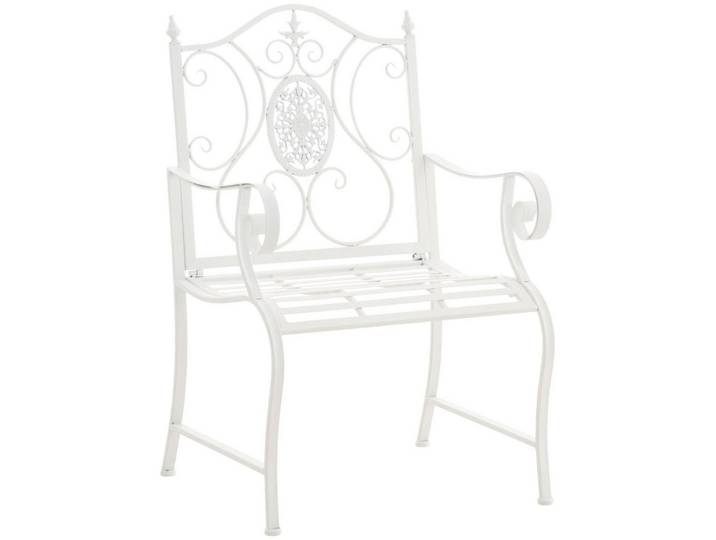 CLP Gartenstuhl Metall Weiß, 62x94x53 cm, Gartenmöbel, Gartenstühle