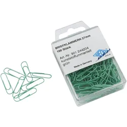 WEDO Büroklammern 27mm VE=10x100 Stück grün