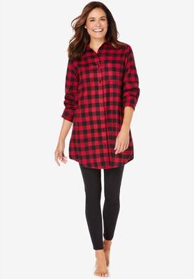 Plus Size Women's Plaid PJ Set by Dreams & Co. in Red Buffalo Check (Size 1X) Pajamas