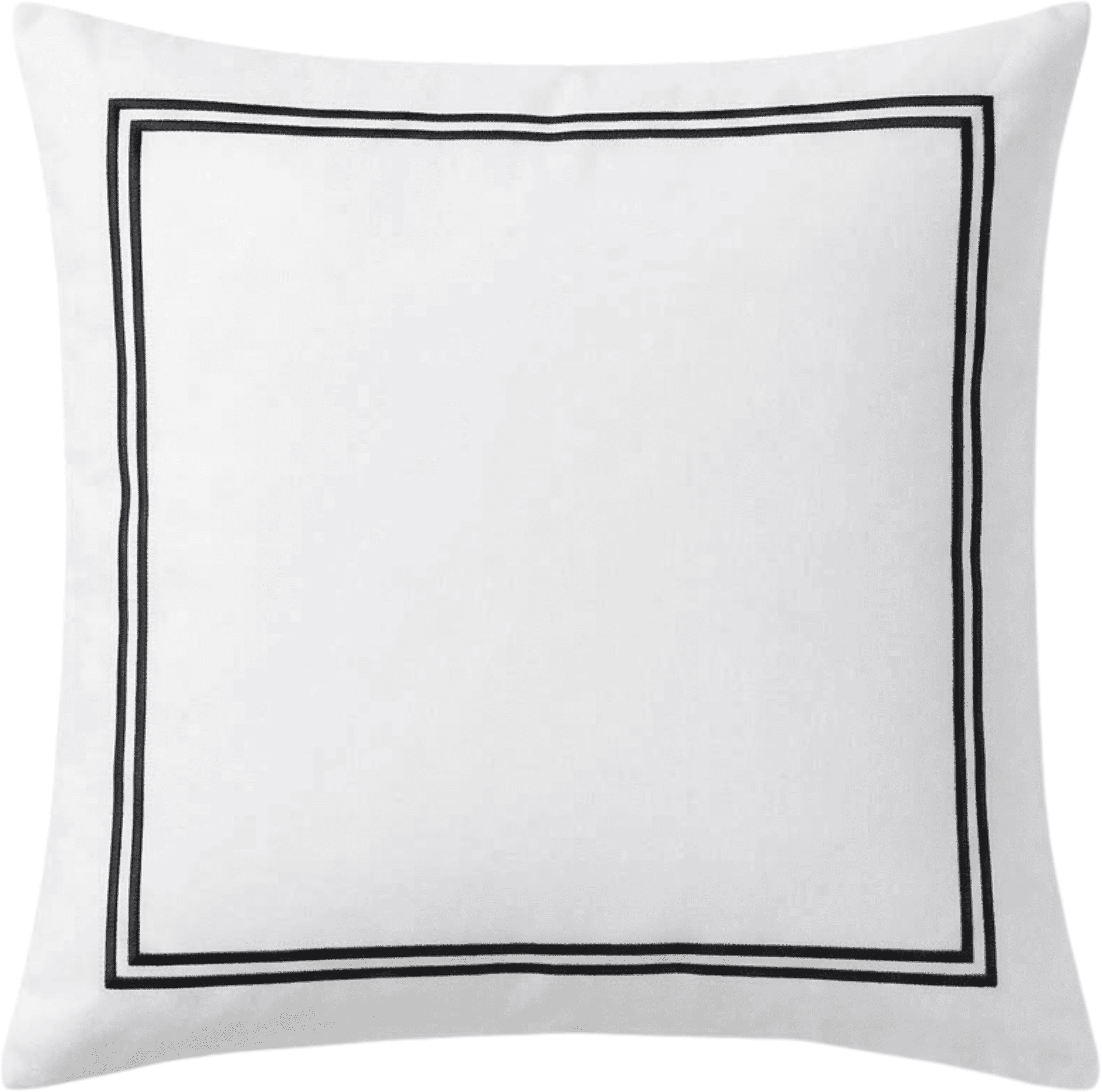 Meghan Black Embroidered Double Stitch Detail Large Cushion Cover - 60x60cm