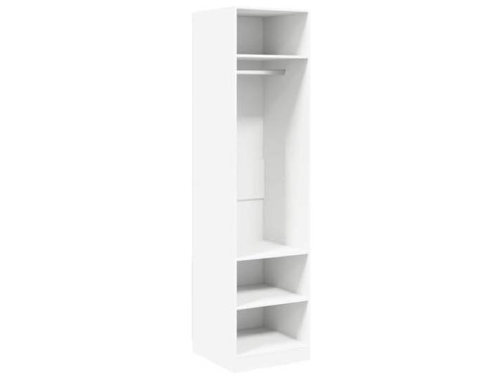 Kleiderschrank Weiß 50x50x200 cm Holzwerkstoff 3 kleine Fächer, 1 großes Fach, Hängestange, leichte Reinigung, einfache Montage, Schlafzimmer