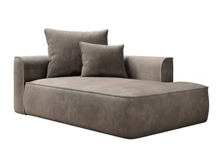 Vente-unique - Recamiere ohne Schlaffunktion 1 Person Pineta - Samt Taupe
