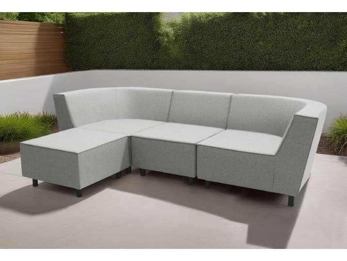 Ecksofa DOMO COLLECTION Sonna, individuell zusammenstellbar L-Form , silber, B:206cm H:77cm T:103cm, 100% Olefin, Sofas, Ecksofa, Gartenlounge-Set oder Einzelelemente, Outdoor