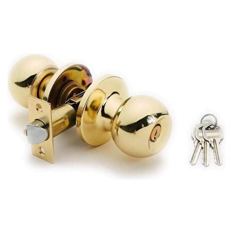 Okko Door Knob Lock 607 Pb 3 Keys Polish Bras (33043428)