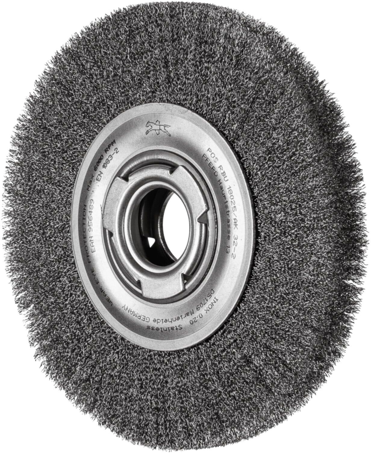 PFERD TOOLS Rundbürste breit ungezopft RBU Ø180x25xvariable Bohrung Edelstahl-Draht-Ø0,20 Schleifbock (43701236)