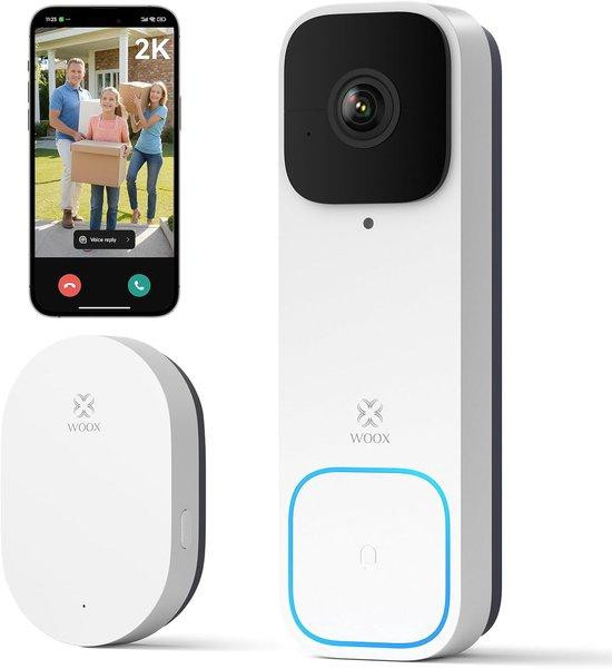Woox Slimme Videodeurbel met Camera - 2K FHD Resolutie - 170 Graden Hoek - Zwart