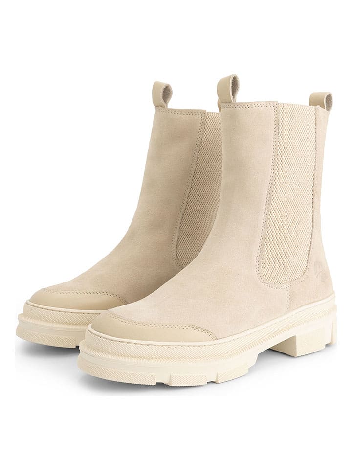TRAVELIN' Leder-Chelsea-Boots in Beige - 39