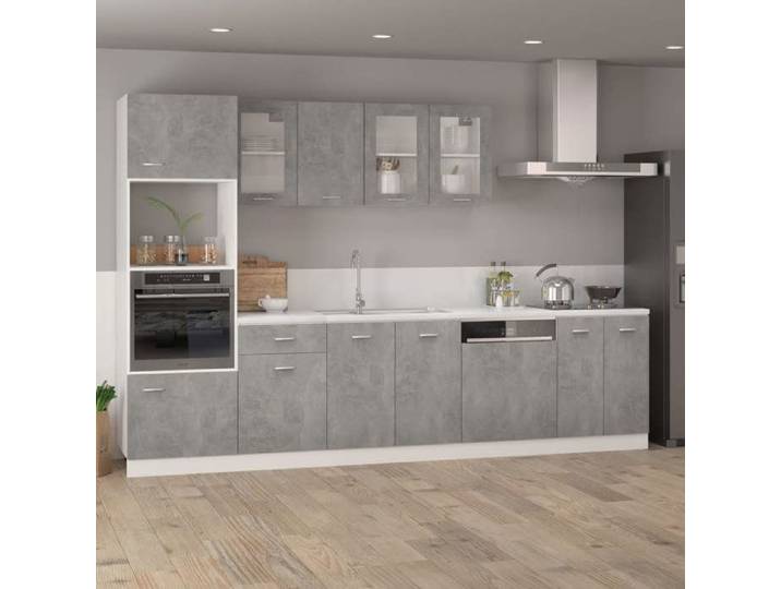 Promo 2026 Armoire à tiroirs(1 pcs) Armoire/Vitrine/Placard - SARAZYJ - meuble de cuisine -  Lyon  Gris béton 50x46x81 5 cm Boi