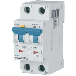 Eaton 108108 FI/LS Kombination, 20 A, 30 mA, LS-Charakteristik: B, 2p, FI-Charakteristik: A PKPM2-20/2/B/003-A