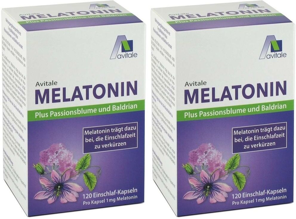 Avitale MELATONIN+PASSIONSBLUME+Baldrian Kapseln 2x 2x45,6 g