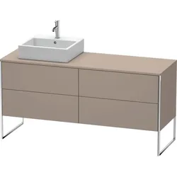 Duravit XSquare Waschtisch-Unterschrank XS4924L4343 160x53,8x54,8cm, 4 Auszüge, links, Basalt matt