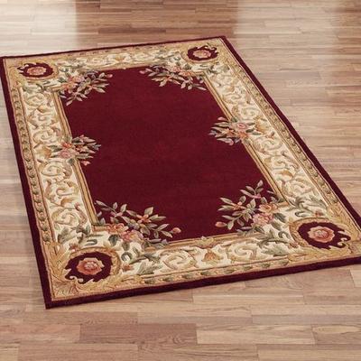 Momeni/Handmade Harmony Border Rectangle Rug, 5' x 8', Burgundy