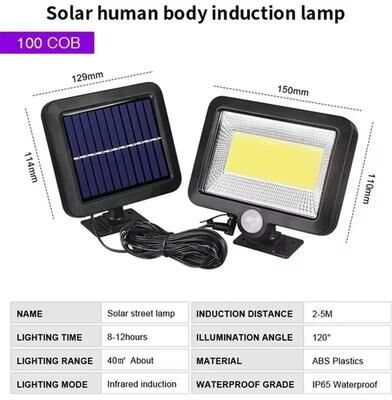 Inspired Living BrightGuard 160 COB Solar Wall Light Remote Controlled Waterproof Outdoor Motion Sensor Light 100cob