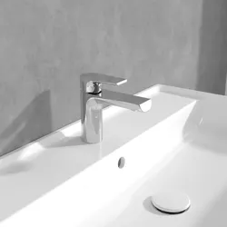 Villeroy und Boch Liberty Einhebel-Waschtischarmatur TVW10700100161 ohne Ablaufgarnitur, verstellbarer Strahlregler, chrom