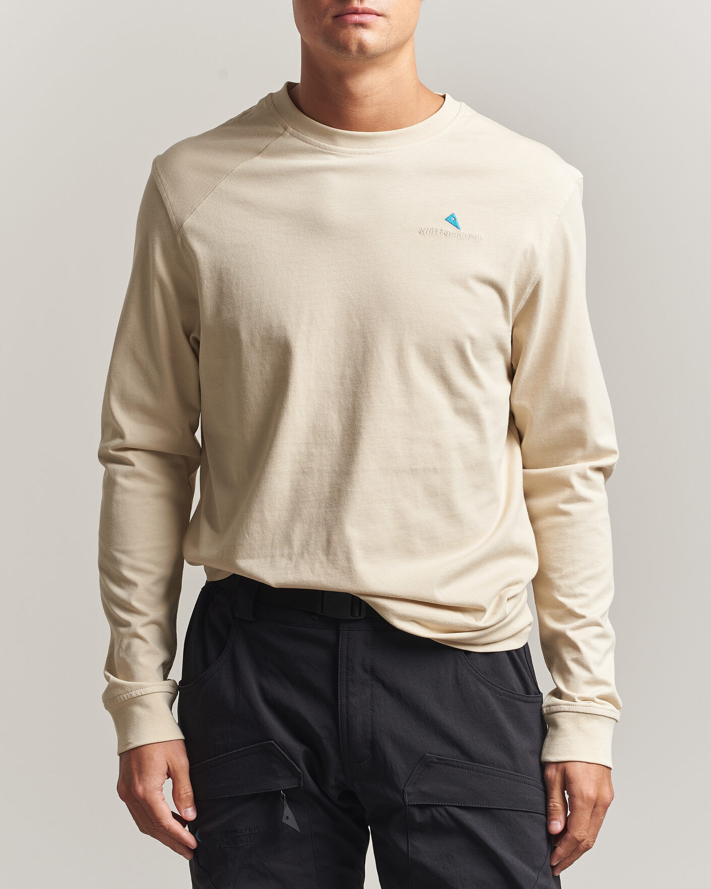 Klättermusen Root Long Sleeve Logo T-Shirt Clay men M Hvid
