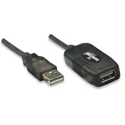 Manhattan Hi-Speed USB 2.0 Repeater Kabel, In Reihe schaltbar, A-Stecker / A-Buchse, 10 m