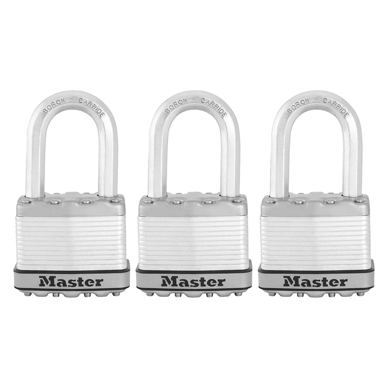 Master Lock 3 x Hochleistungsvorhängeschlösser mit Schlüssel (M5EURTRILF)