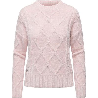 Strickpullover RAGWEAR "Jannina", Damen, Gr. S (36), rosa (hellrosa), Material: 100% Polyester, gerade hüftbedeckend, Rundhals, Ärmel ohne Ärmelschlitz Rippbündchen, Pullover Strickpullover, Gestrickter gemusterter Pullover