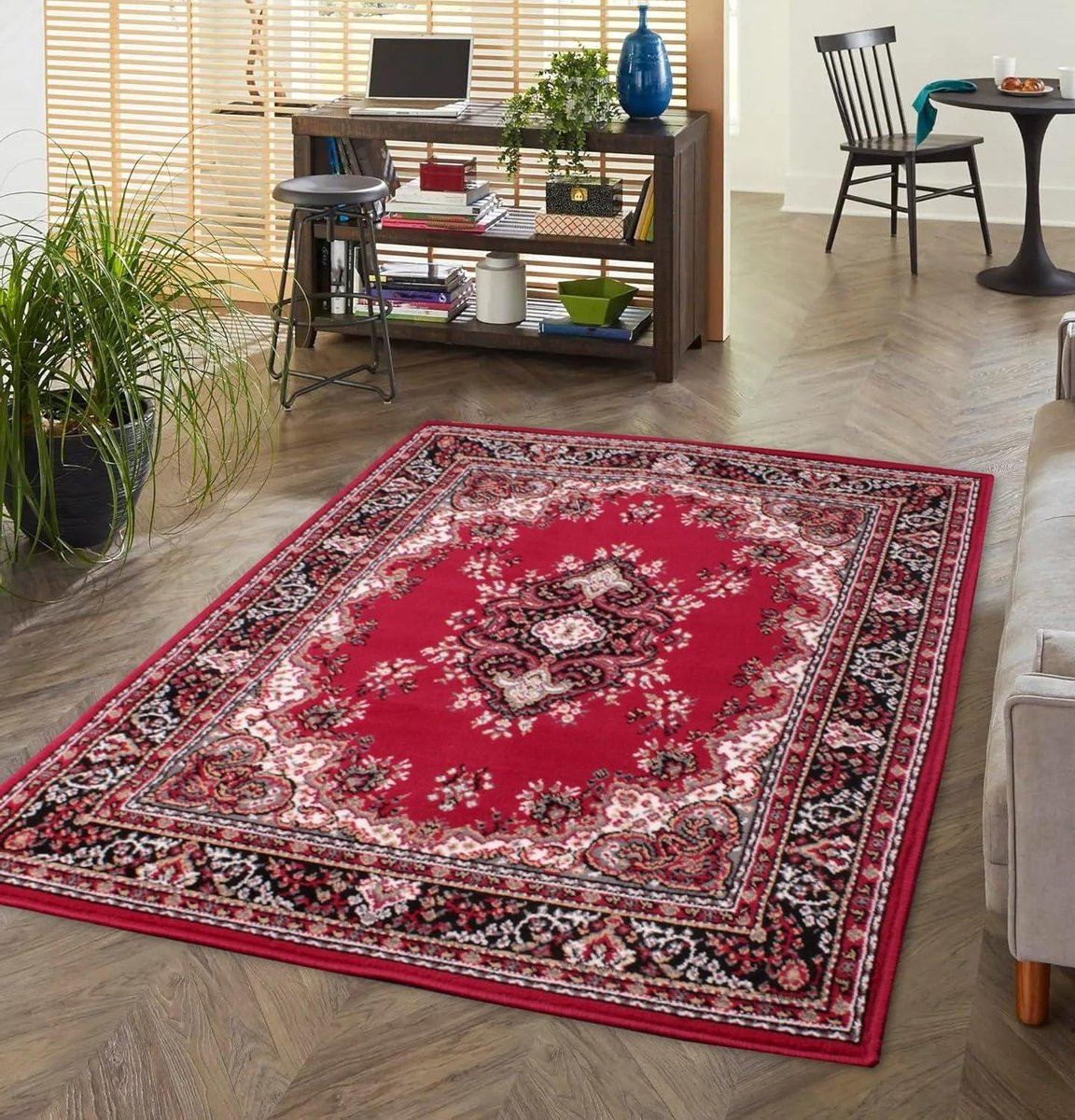 Traditioneel oosters medaillon vloerkleed - Rood - 80 x 150 cm