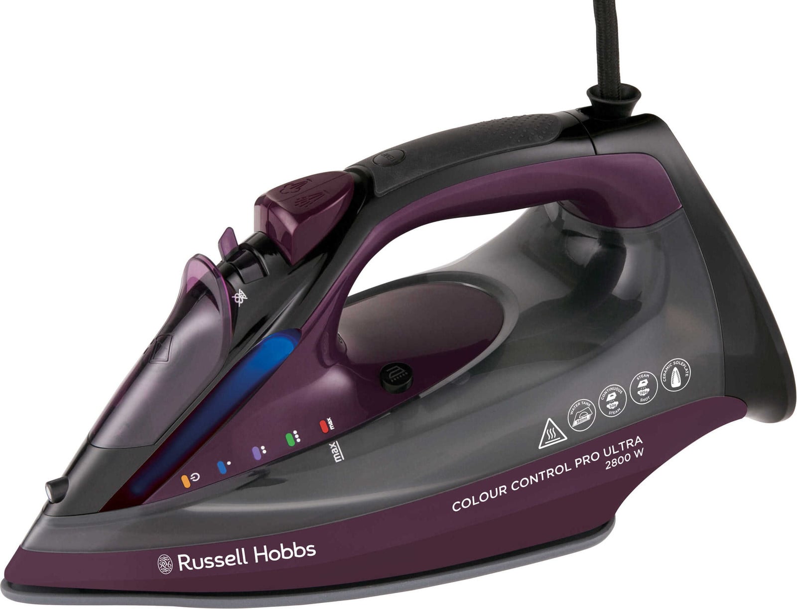Russell Hobbs Stoomstrijkijzer 27281-56, 2800 W, Keramische anti-aanbak zool, Paars