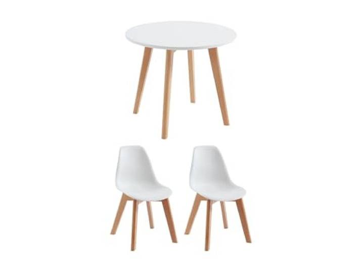 Vente-unique - Essgruppe 2 Louloune - MDF - weiß