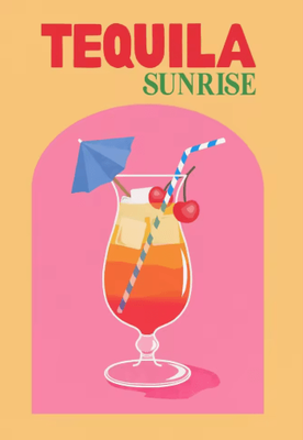 Inspire Picks Colorful Cocktail Canvas Posters Trendy Bar Cart & Whiskey Wall Art Prints 6 30x40cm