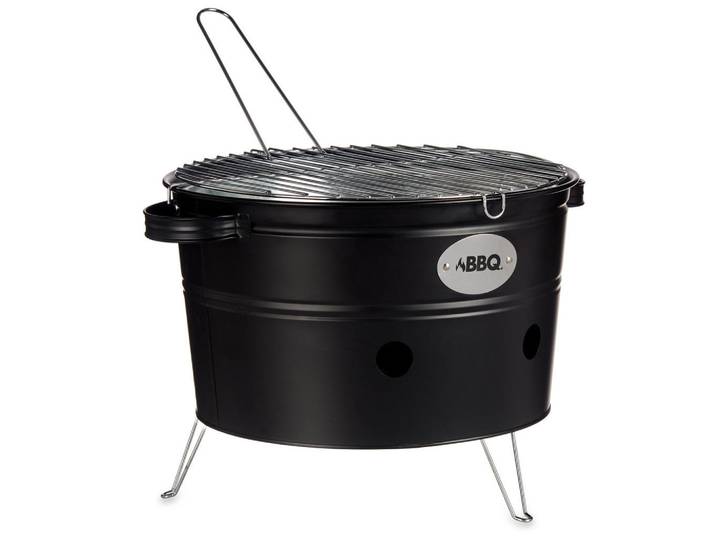 Grill BBQ 42/35/21 cm, Schwarz, Metall, 35x21x42 cm, Grills, Holzkohlegriller