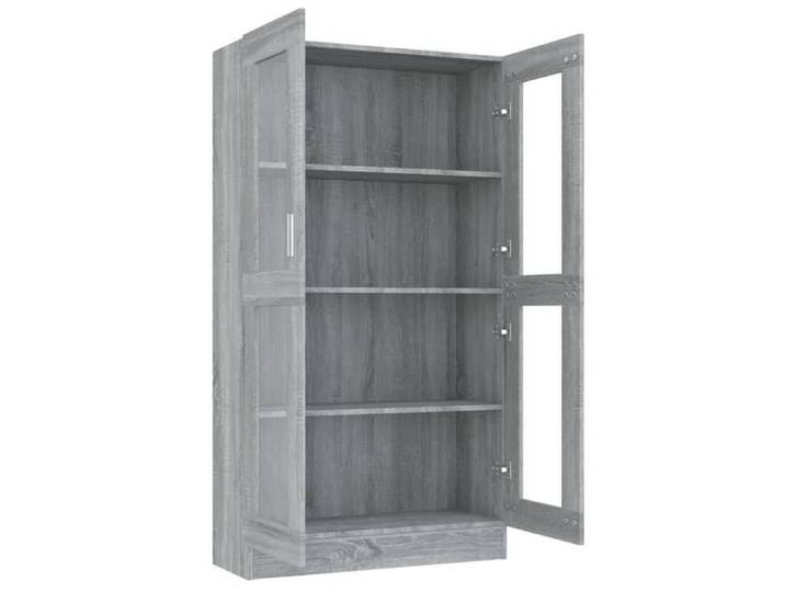 Maison Soldes Armoire à vitrine Bibliothèque Multi-Rangement - armoire à livres - Sonoma gris 82 5x30 5x150cm Bois d'ingénie