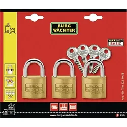 BURG-WÄCHTER Vorhangschloss-Set Trio 222 40 Bügel-S.6mm Bügel-H.22mm - TRIO 222 40 SB