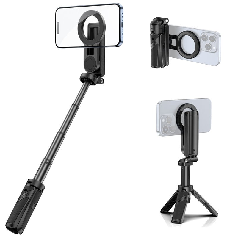 Ulanzi JJ03 3-in-1 Magnetisch Statief en Selfiestick met 10 m Afstandsbediening en 360° Draaibare Magneet voor Vloggen en Fotografie