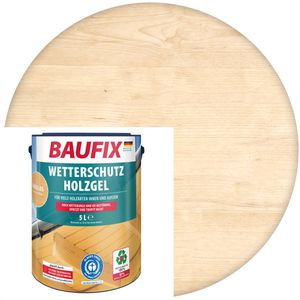 Baufix Holzlasur Wetterschutz-Holzgel, 5,0l, innen & außen, wetterfest, farblos