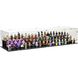 iDisplayit Acryl-Display für 80 LEGO-Minifigur (mit schwarzem Boden und Noppen)