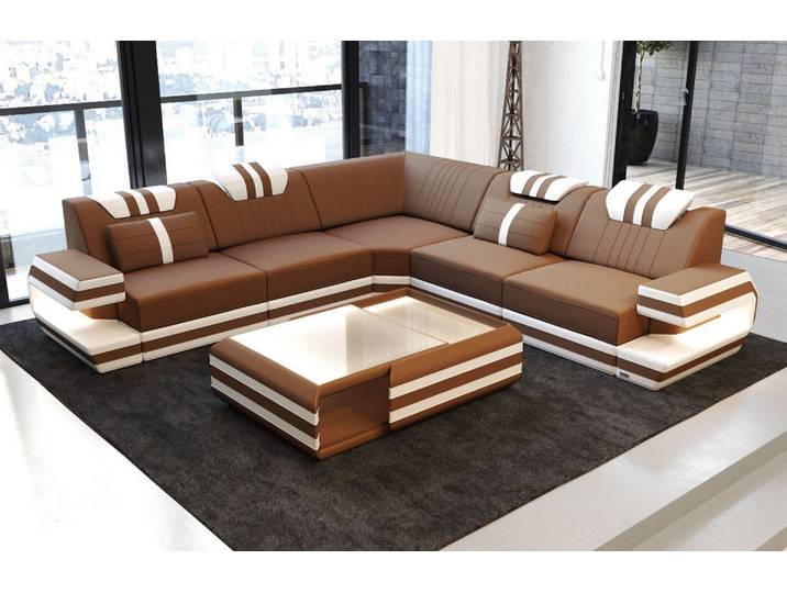 Couch Ragusa L-Form in Stoff