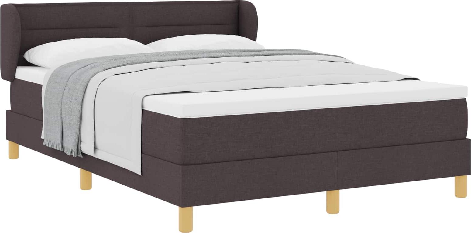 Boxspringbett mit Matratze Dunkelbraun 140 x 190 cm Stoff