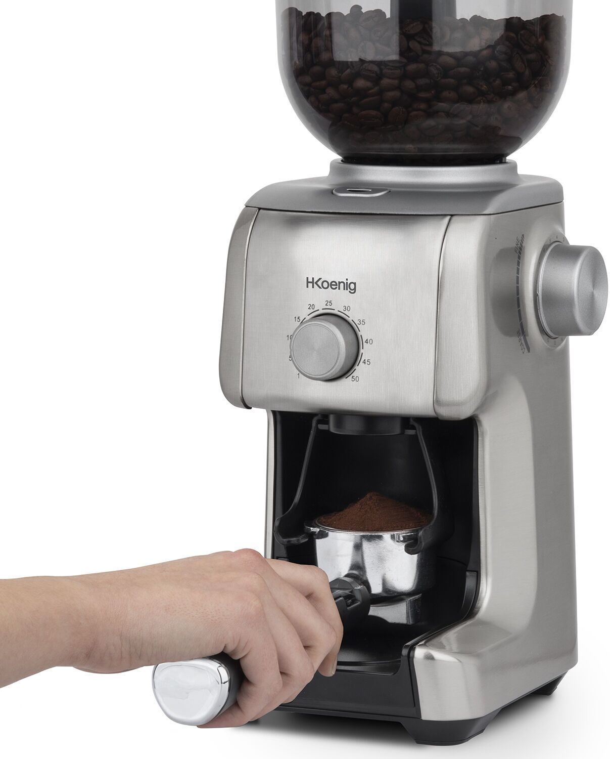 H.Koenig GRD830 Kaffeemühle   silber/schwarz - Refurbished