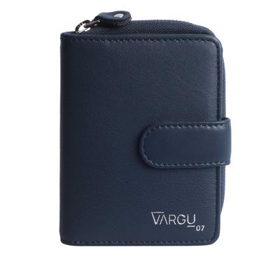 Geldbörse VARGU "VINEM 1-A mono", Damen, blau (navy), Rindsleder, Kleinlederwaren, LGW zertifiziertes Leder