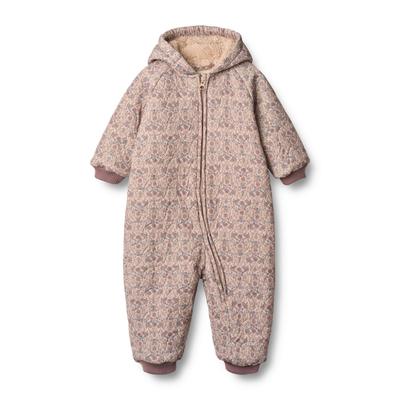 Schneeoverall WHEAT "Thermo Suit Krammo", Jungen, Gr. 80, N-Gr, rosa (rose dust tapestry), Web, Obermaterial: 100% Polyester, gemustert, figurbetont knöchellang, Overalls, wasserdicht, mit Reflektoren